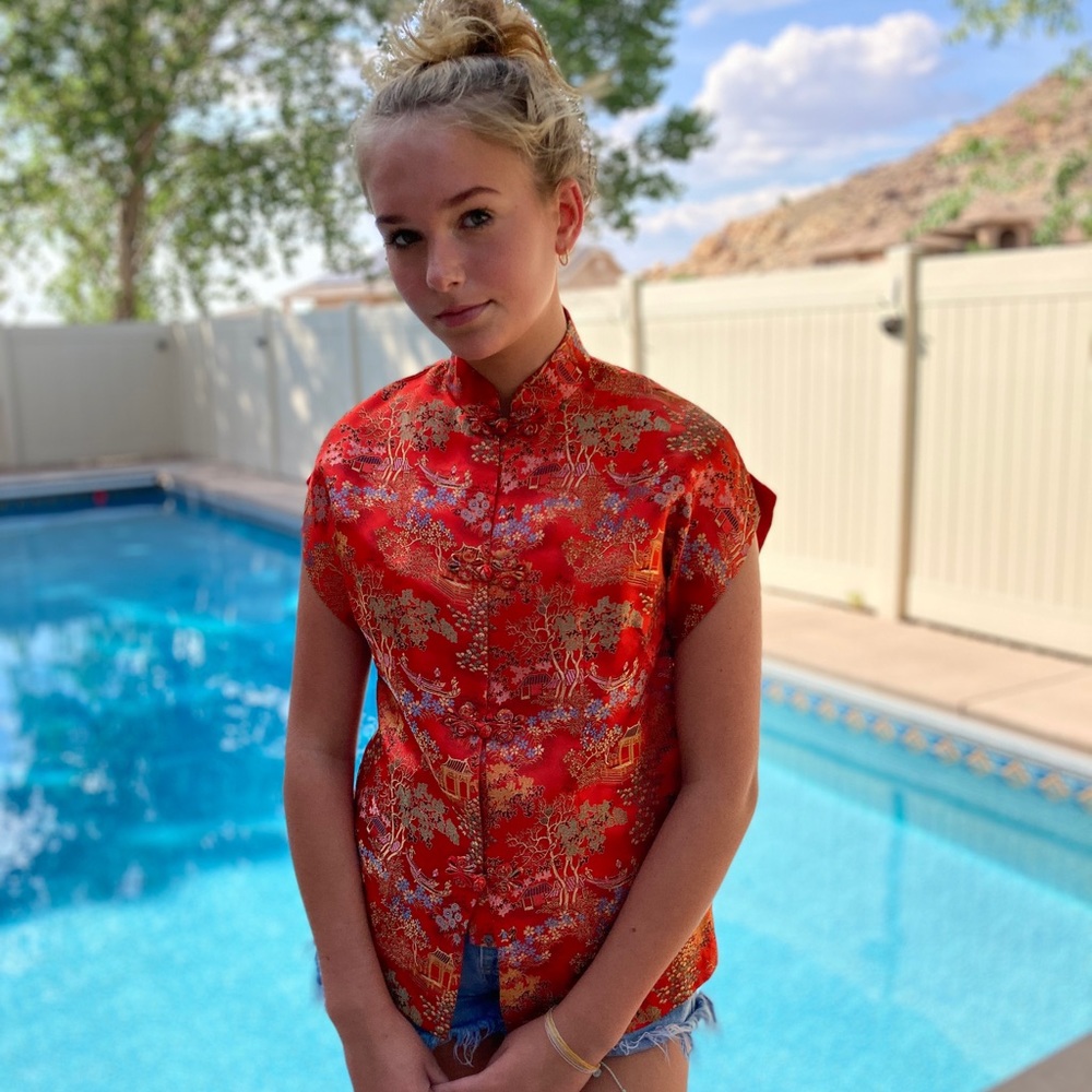 Vintage Peony Brand Top